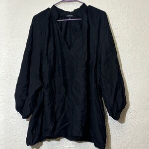 Torrid 3 Black V-Neck Blouse